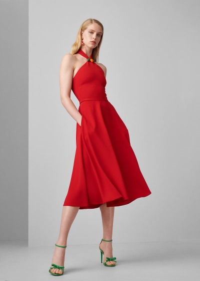 Women's Ralph Lauren Arleen Crepe Cady Halter Dresses | 067945SYR